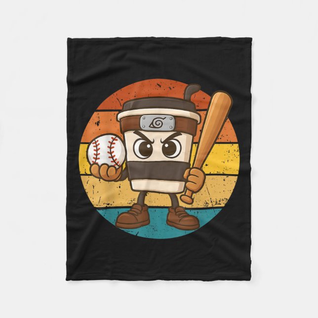 Cappuccino Ino Baseball Cute Italy Brainrot Memine Fleecefilt (Framsidan)