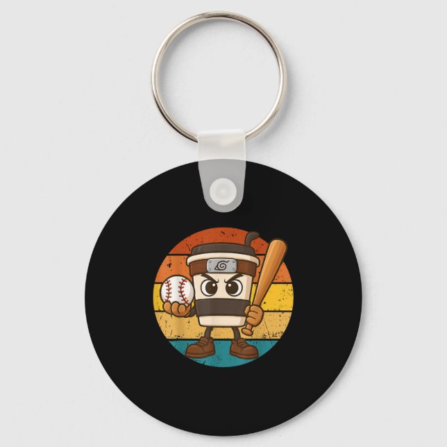 Cappuccino Ino Baseball Cute Italy Brainrot Memine Nyckelring (Framsida)