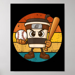 Cappuccino Ino Baseball Cute Italy Brainrot Memine Poster