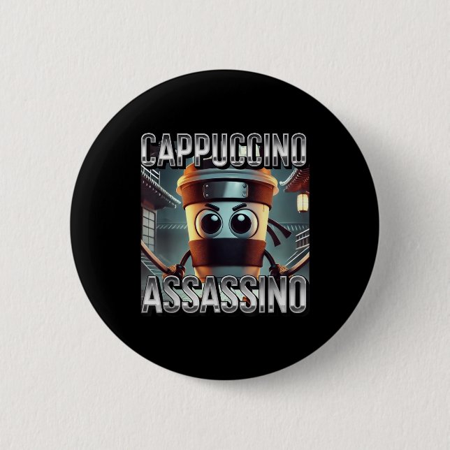 Cappuccino Ino Coffee Älskare Italy Brainrot Meme Knapp (Framsida)