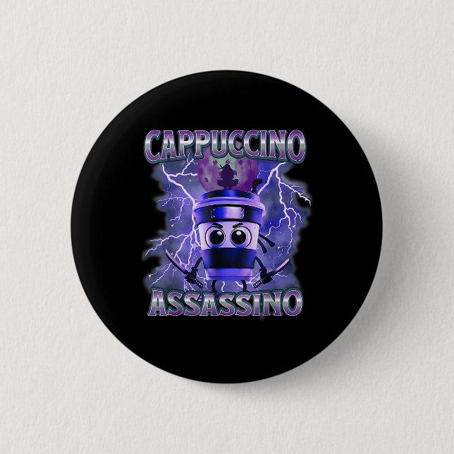 Cappuccino Ino Coffee Älskare Italy Brainrot Meme Knapp (Framsida)