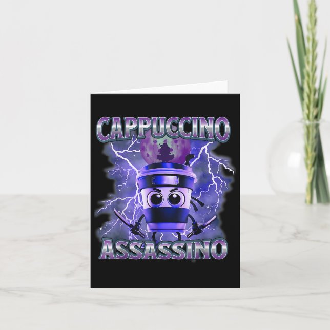 Cappuccino Ino Coffee Älskare Italy Brainrot Meme Kort (Framsida)