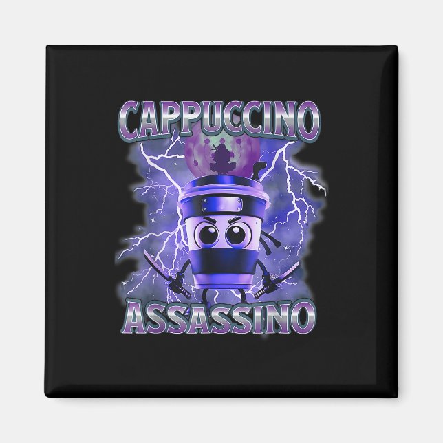 Cappuccino Ino Coffee Älskare Italy Brainrot Meme Magnet (Framsidan)