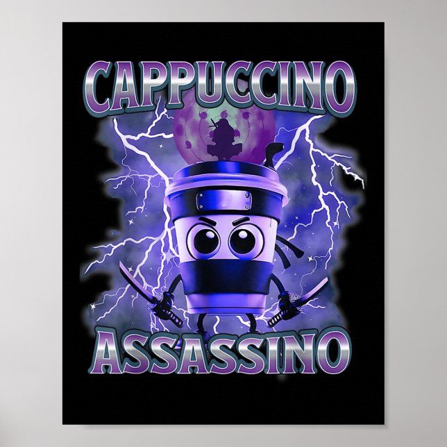 Cappuccino Ino Coffee Älskare Italy Brainrot Meme Poster (Framsidan)