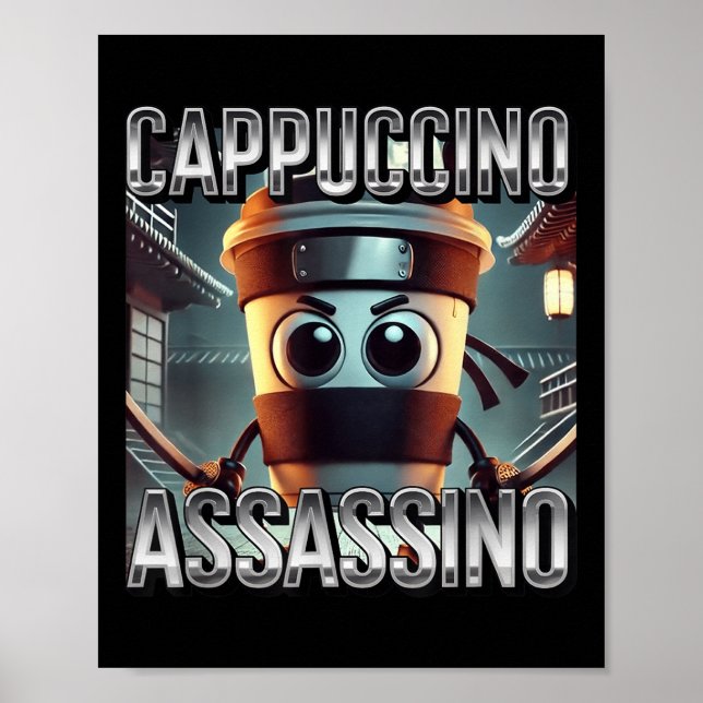 Cappuccino Ino Coffee Älskare Italy Brainrot Meme Poster (Framsidan)