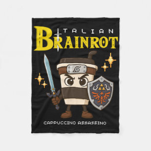 Cappuccino Ino Italiensk Brainrot Retro Gamer Kons Fleecefilt