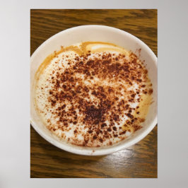 Cappuccino-kaffe med Cinnamon Topping Poster