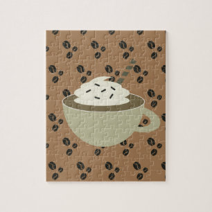 Cappuccino Kaffeälskare Kaffebohne Kopp Pussel