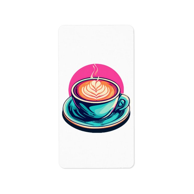 Cappuccino kaffekopp adressetikett (Framsidan)