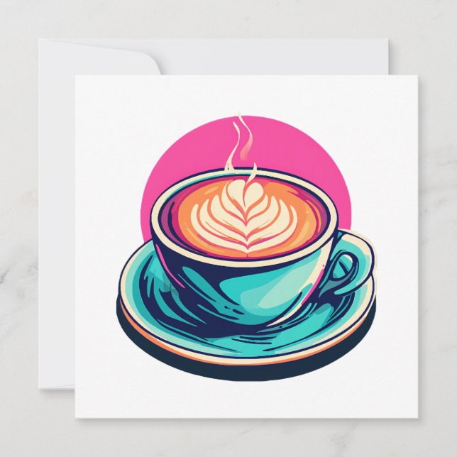 Cappuccino kaffekopp inbjudningar (Framsida)