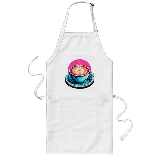 Cappuccino kaffekopp långt förkläde (Framsidan)