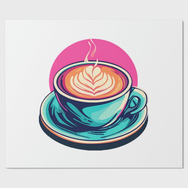 Cappuccino kaffekopp presentpapper (Platt)