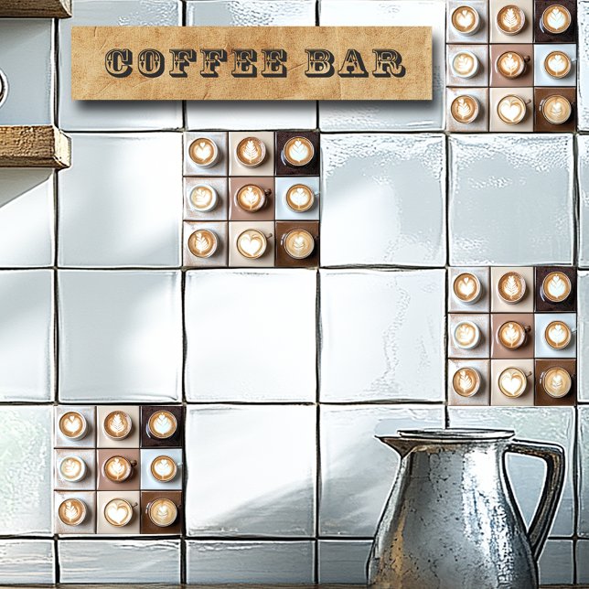 Cappuccino kaffekoppar kakelplatta (Skapare uppladdad)