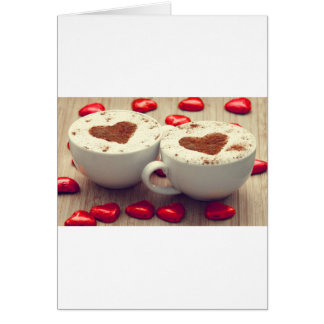 Cappuccino Kärlek Chocolate Hearts Hälsningskort