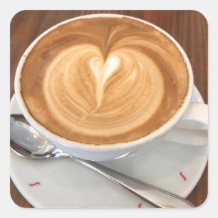 Cappuccino-kvadratdekal Fyrkantigt Klistermärke