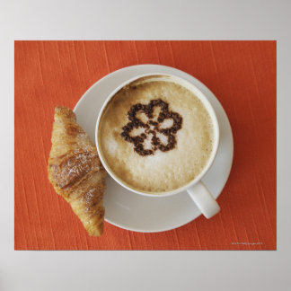 Cappuccino med choklad och en sax, Italien Poster