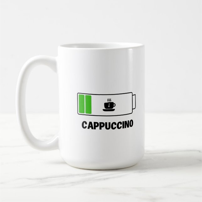 Cappuccino Minimal Typography Coffee Kaffemugg (Vänster)