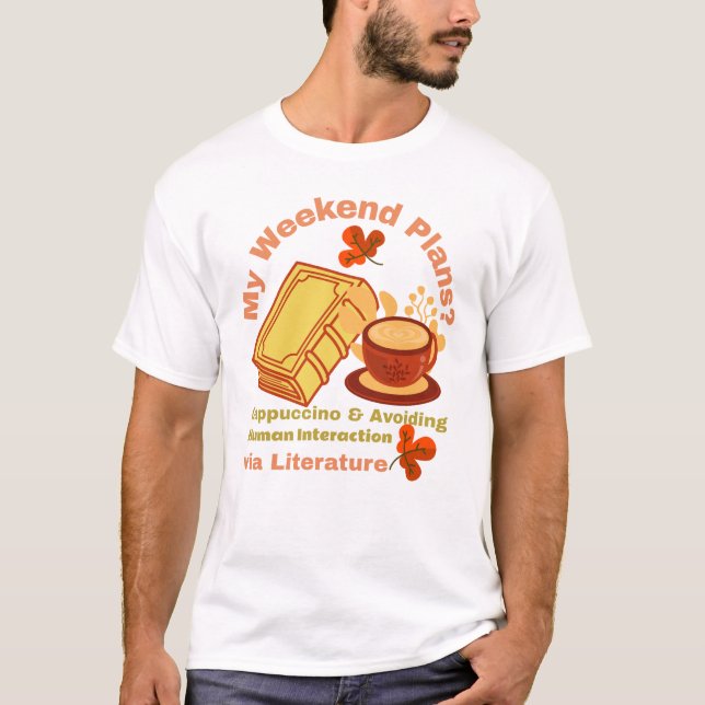 Cappuccino och bok t shirt (Framsida)