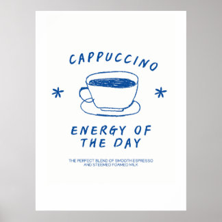 Cappuccino poster kaffe| Funny Coffee Älskare Gift