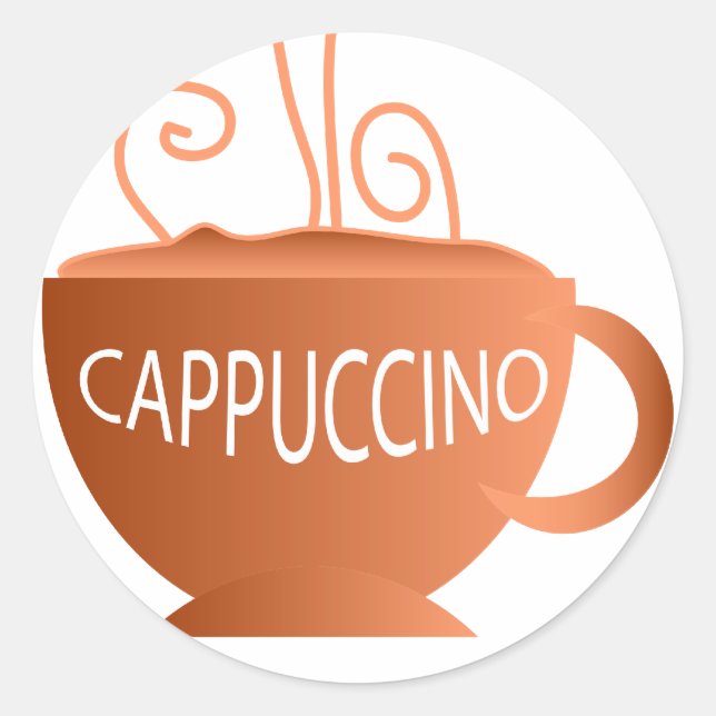 Cappuccino Runt Klistermärke (Framsida)