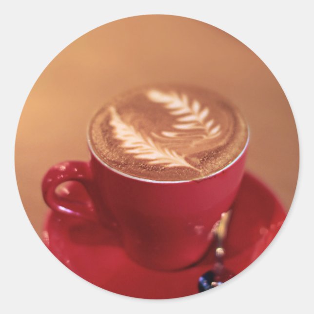 Cappucino Blank Runt Klistermärke (Framsida)