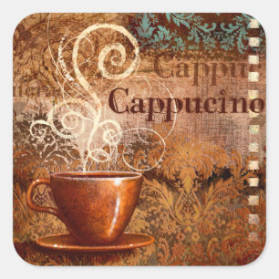 Cappucino Fyrkantigt Klistermärke