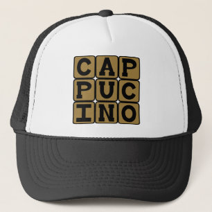 Cappucino, italiensk kaffedryck truckerkeps