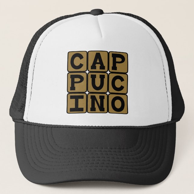 Cappucino, italiensk kaffedryck truckerkeps (Framsida)