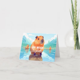 Cappy Birthday - Capybara Birthday Card Kort
