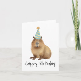 Cappy Birthday Capybara Watercolor Kort