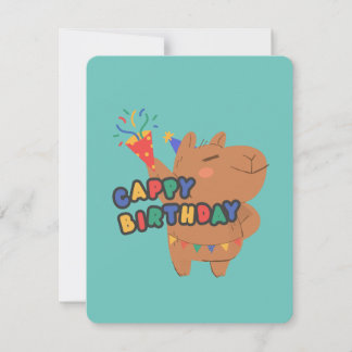 Cappy Birthday | Cute Capybara Lycklig födelsedag Julkort