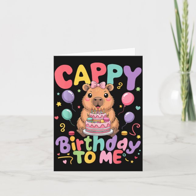 Cappy Birthday To Me Cute Capy Capybara Birthday G Kort (Framsida)