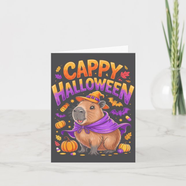 Cappy Halloween Capybara Häxa  Kort (Framsida)