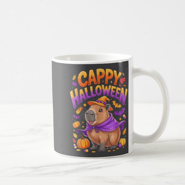 Cappy Halloween Capybara Witch  Kaffemugg (Höger)