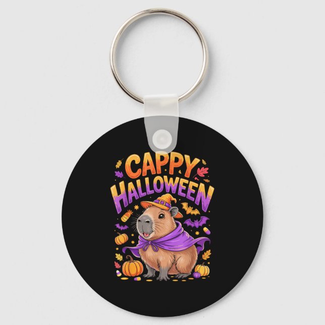 Cappy Halloween Capybara Witch  Nyckelring (Framsida)