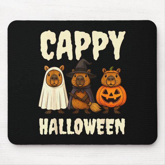 Cappy Halloween Funny Capybara Ghost Witch Pumpkin Musmatta (Framsidan)