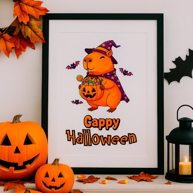 Cappy Halloween Funny Capybara Witch Spooky Cute Poster (Skapare uppladdad)
