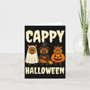 Cappy Halloween Rolig Capybara Spöke Häxa Pumpa Kort