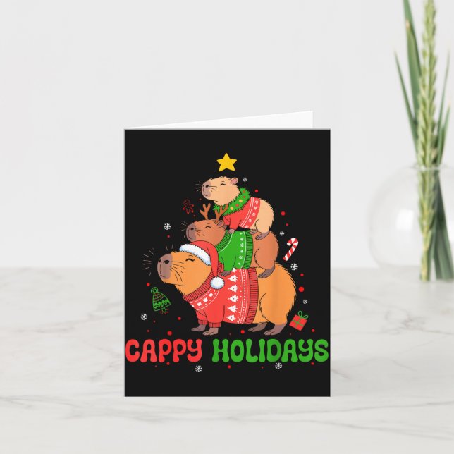 Cappy Högtider Capybara Jul Söt Capy Xmas Kort (Framsida)