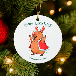 Cappy jul Funny Capybara Helgdag Decor Julgransprydnad Keramik