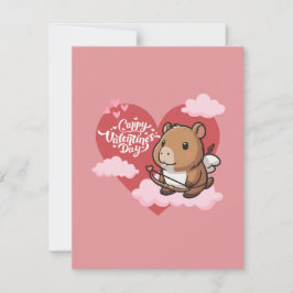 Cappy Valentindagen | Cute Capybara Cupid-kort Anteckningskort