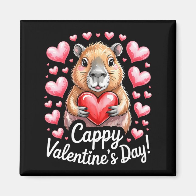 Cappy Valentine’s Day Cute Capybara Heart Design P Magnet (Framsidan)