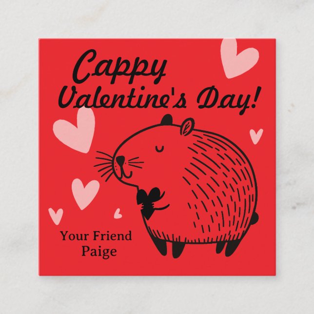 Cappy Valentine's Day | Capybara Valentine  Tilläggskort (Framsida)