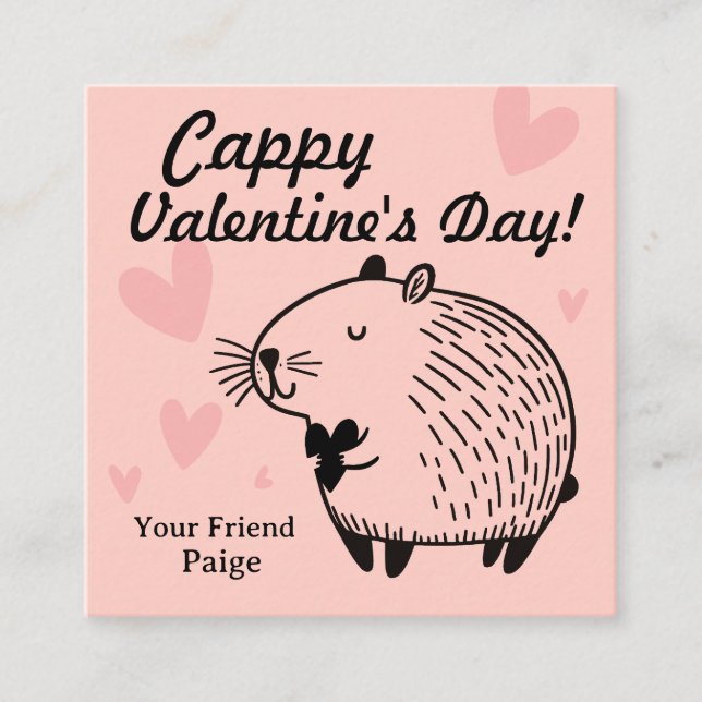 Cappy Valentine's Day | Capybara Valentine  Tilläggskort (Framsida)