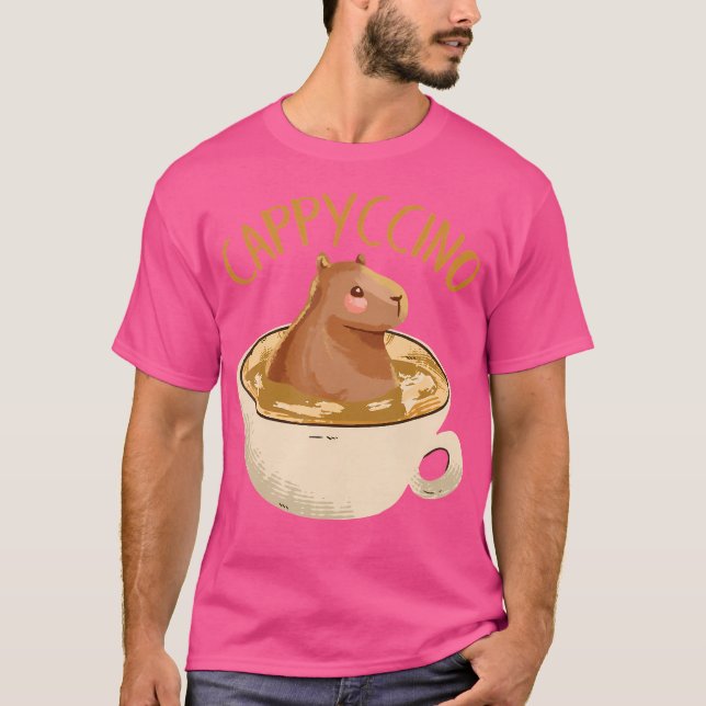 Cappyccino Capybara Coffee T Shirt (Framsida)