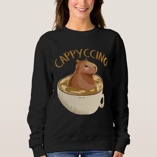 Cappyccino Capybara Coffee T Shirt (Framsida)