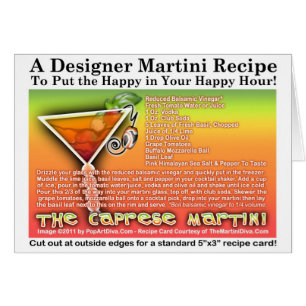 Caprese Martini receptkort Hälsningskort