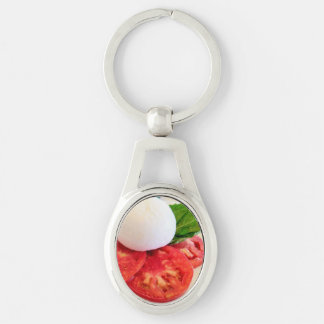 Caprese metallnyckelring ovalt silverfärgad nyckelring