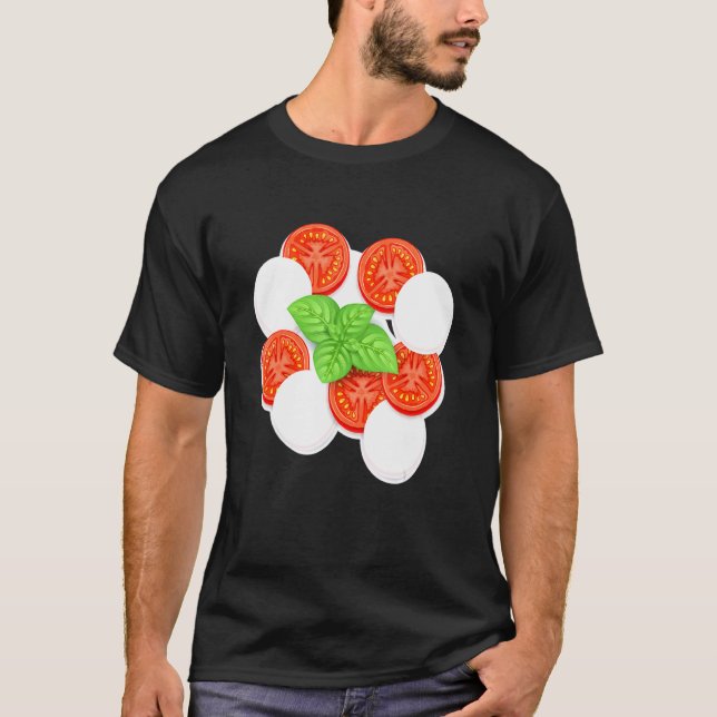Caprese Morzarella I Tomater Grönsaker Trädgårdsmä T Shirt (Framsida)