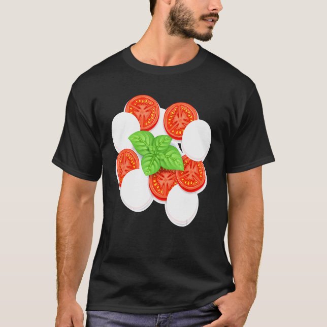 Caprese Morzarella I Tomater Grönsaker Trädgårdsmä T Shirt (Framsida)